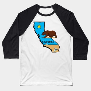 California State Bear Beach Baseball T-Shirt